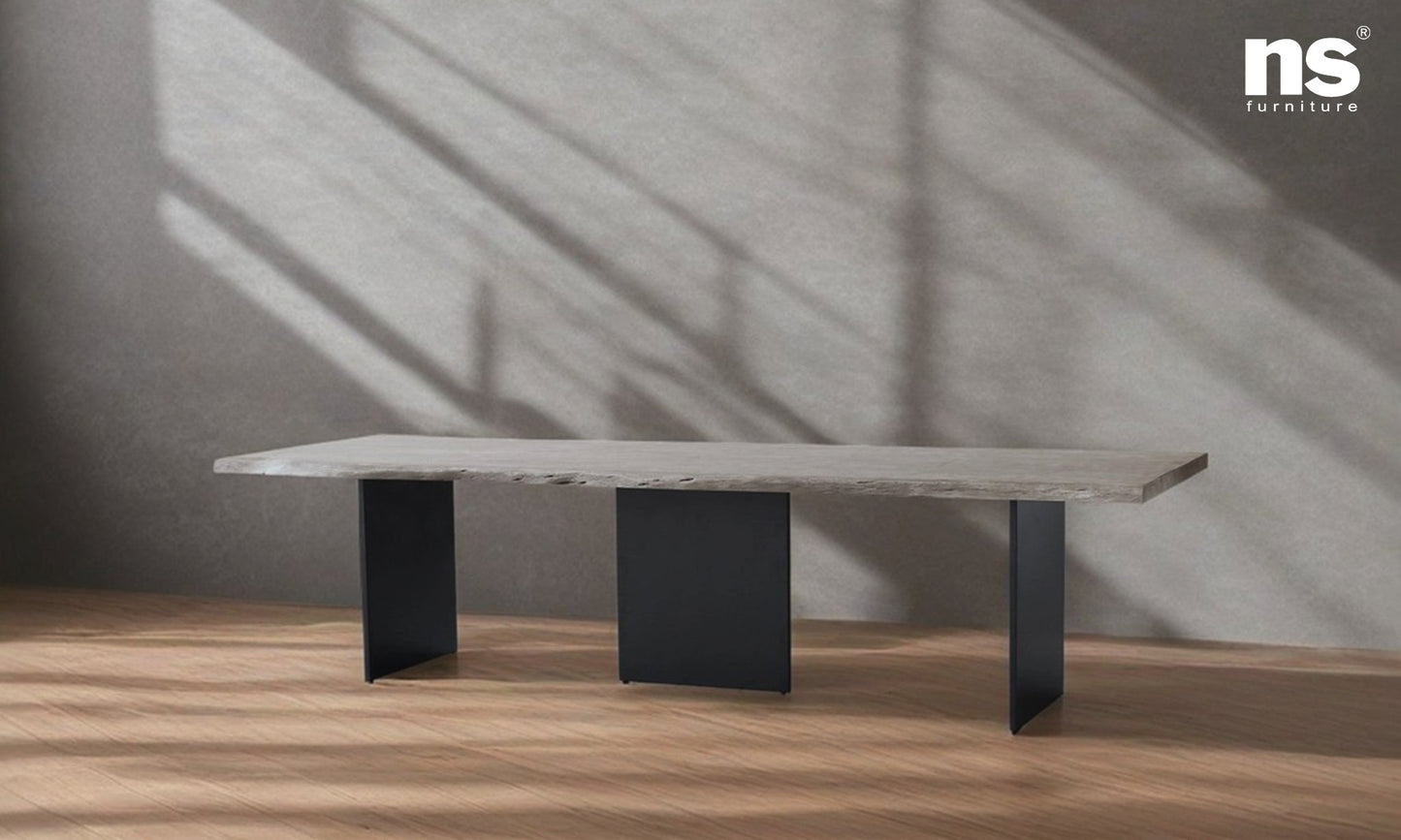 Solid Acacia Wood Long dining Table.Contemporary Accent Table for Dining rooms, Living Rooms and Home Office
